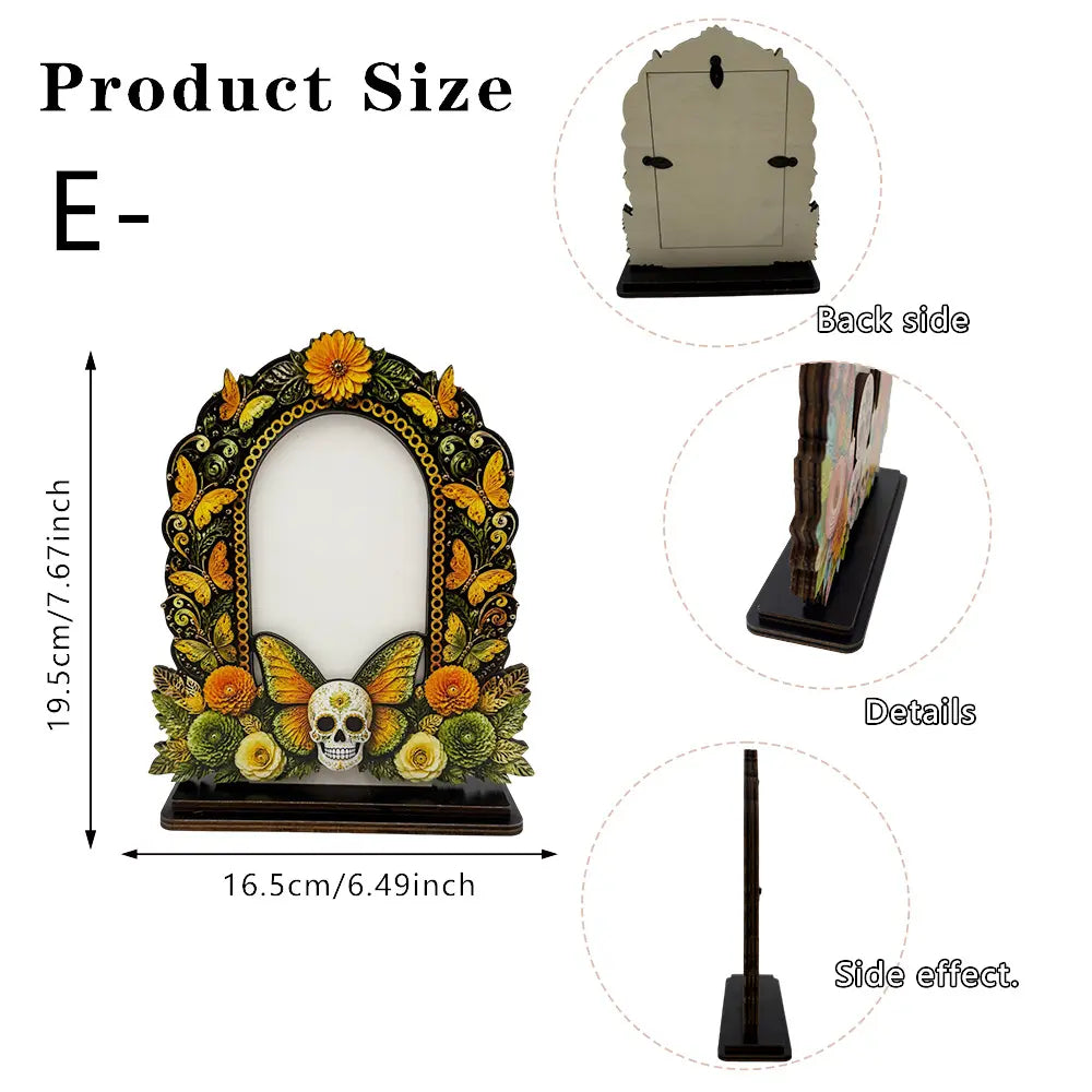 Day of the Dead Memorial Picture Frame – Colorful Wooden Remembrance Décor