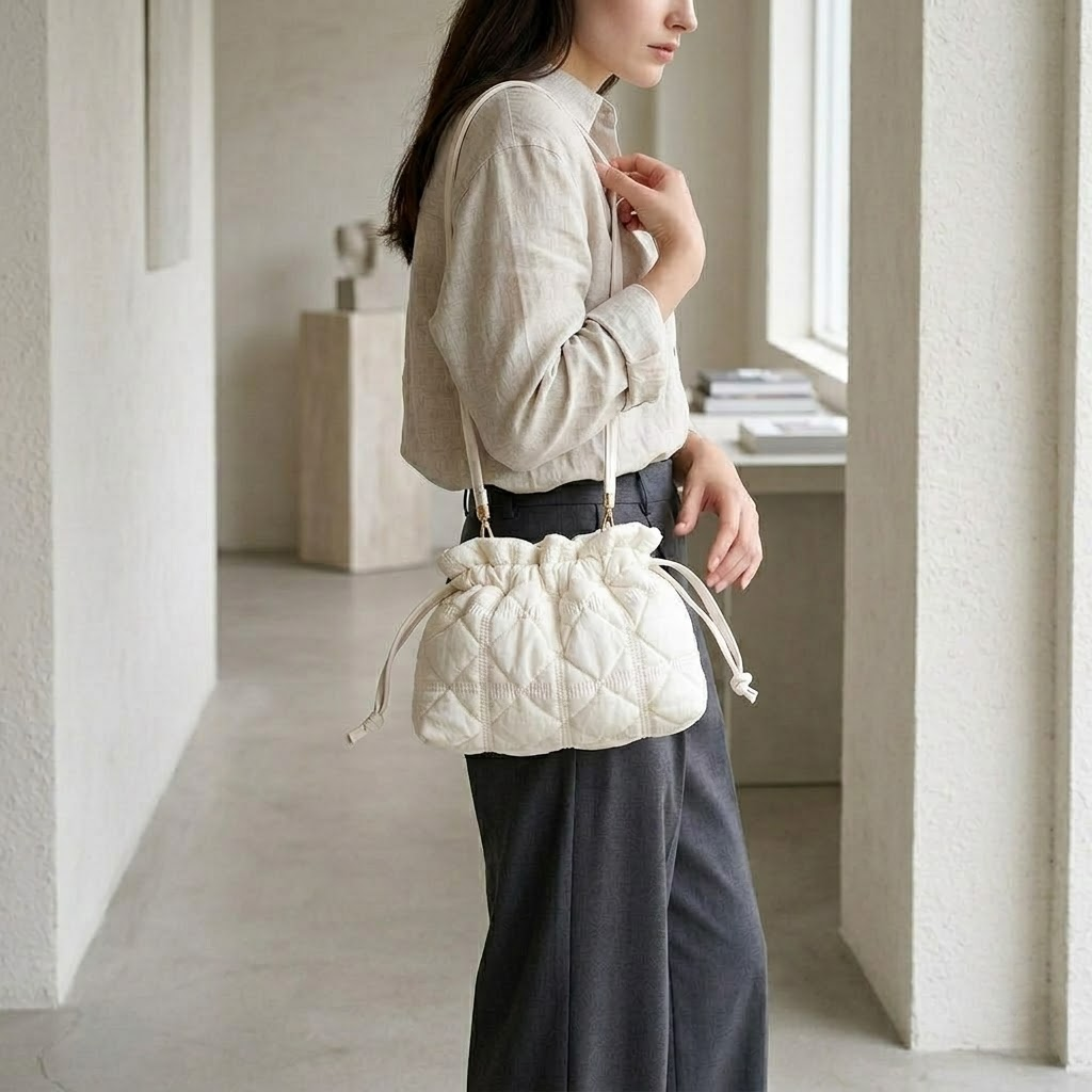 Cloud Drawstring Bucket Bag